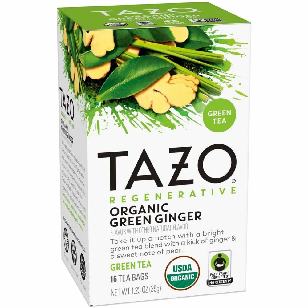 Tazo Regenerative Organic Green Ginger Green Tea Bag Box