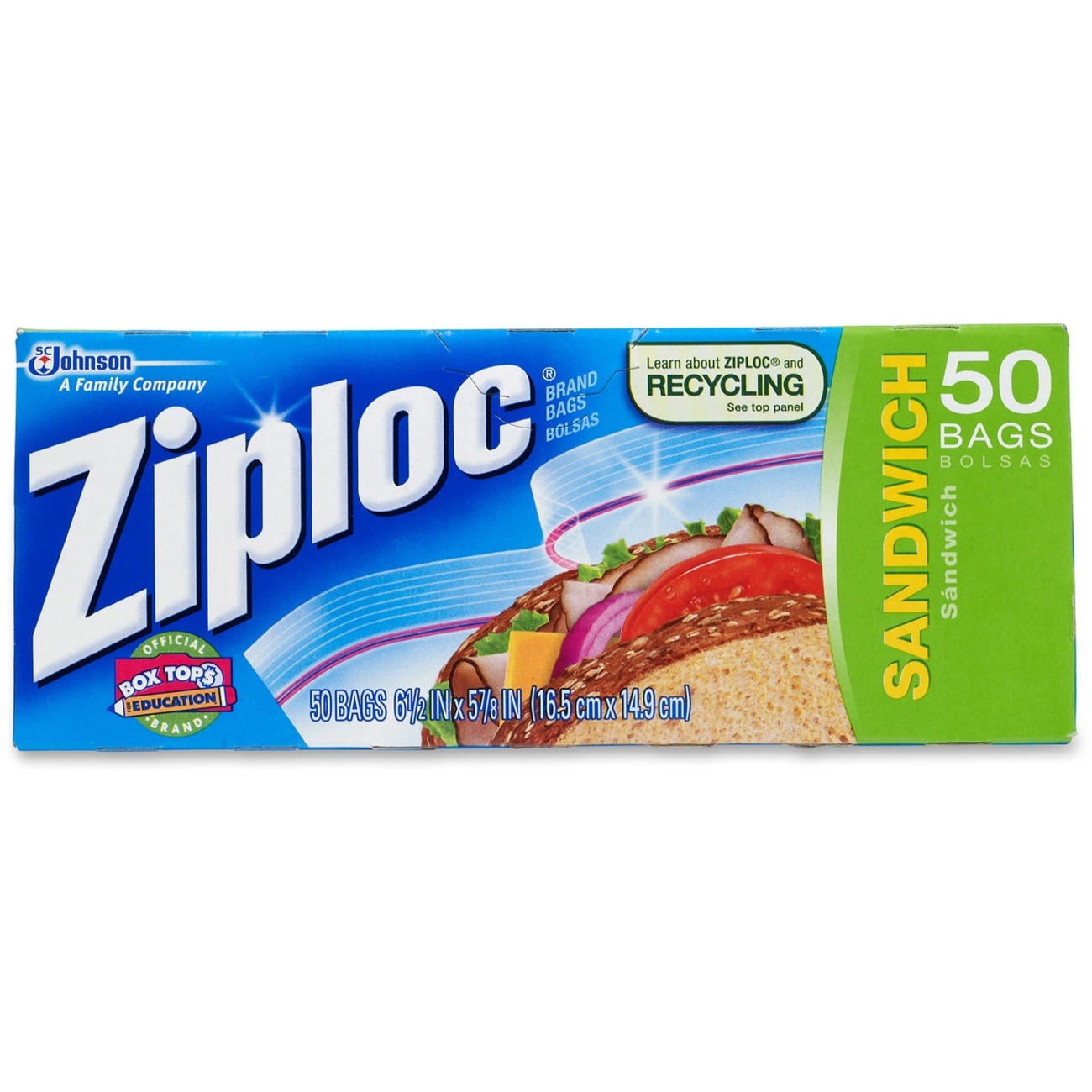 Ziploc Sandwich Bags, 50/BX Ziploc Sandwich Bags, 50/BX