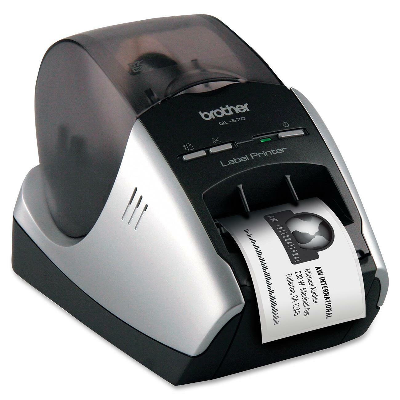 Brother QL-570 Direct Thermal Printer - Monochrome - Label Print - 2.30" Print Width - 109.22 mm/s Mono - 300 dpi - USB