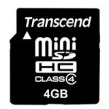 Transcend 4GB miniSD High Capacity (miniSDHC) Card - Class 4