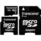 Transcend 2GB microSD card with 2 Adapters