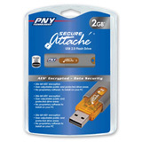 PNY 2GB Secure Attaché USB 2.0 Flash Drive with 256-bit AES Encryption