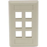 Hubbell IFP16EI Face Plate Rear-Loading 6-port Single Gang Electric Ivory Hubbell+IFP16EI+Face+Plate+Rear-Loading+6-port+Single+Gang+Electric+Ivory