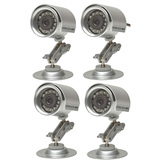 Q-see QOCDC4 4 Pack Outdoor Cameras with Night Vision - Silver