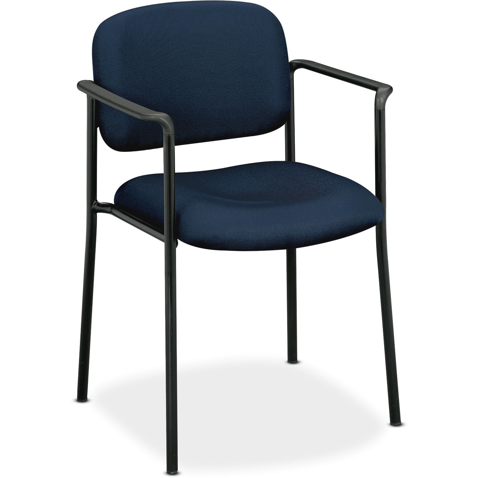 The Hon Company Hon Scatter Stacking Guest Chair Fabric Navy Blue Seat Black Frame Navy 19 Seat Width X 17 50 Seat Depth 23 3 Width X 21