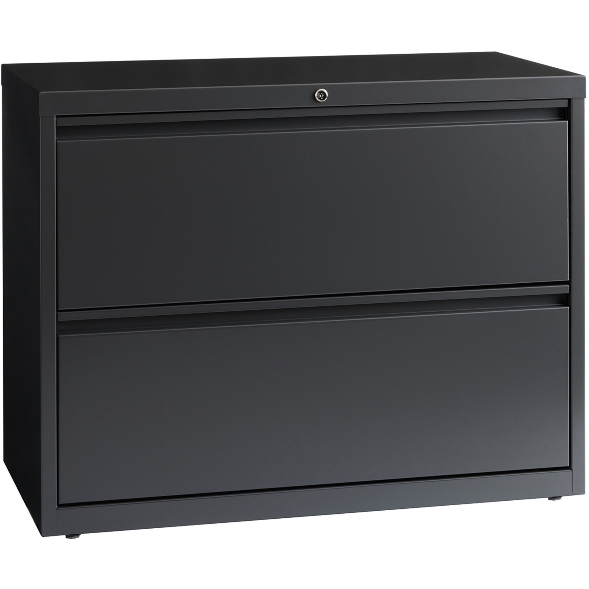 Lorell Lateral File - 36 X 18.6 X 28.1 - 2 X Drawer(S) - Legal, Letter, A4 - Lateral - Rust Proof, Leveling Glide, Interlocking - Charcoal - Baked Enamel - Steel - Recycled