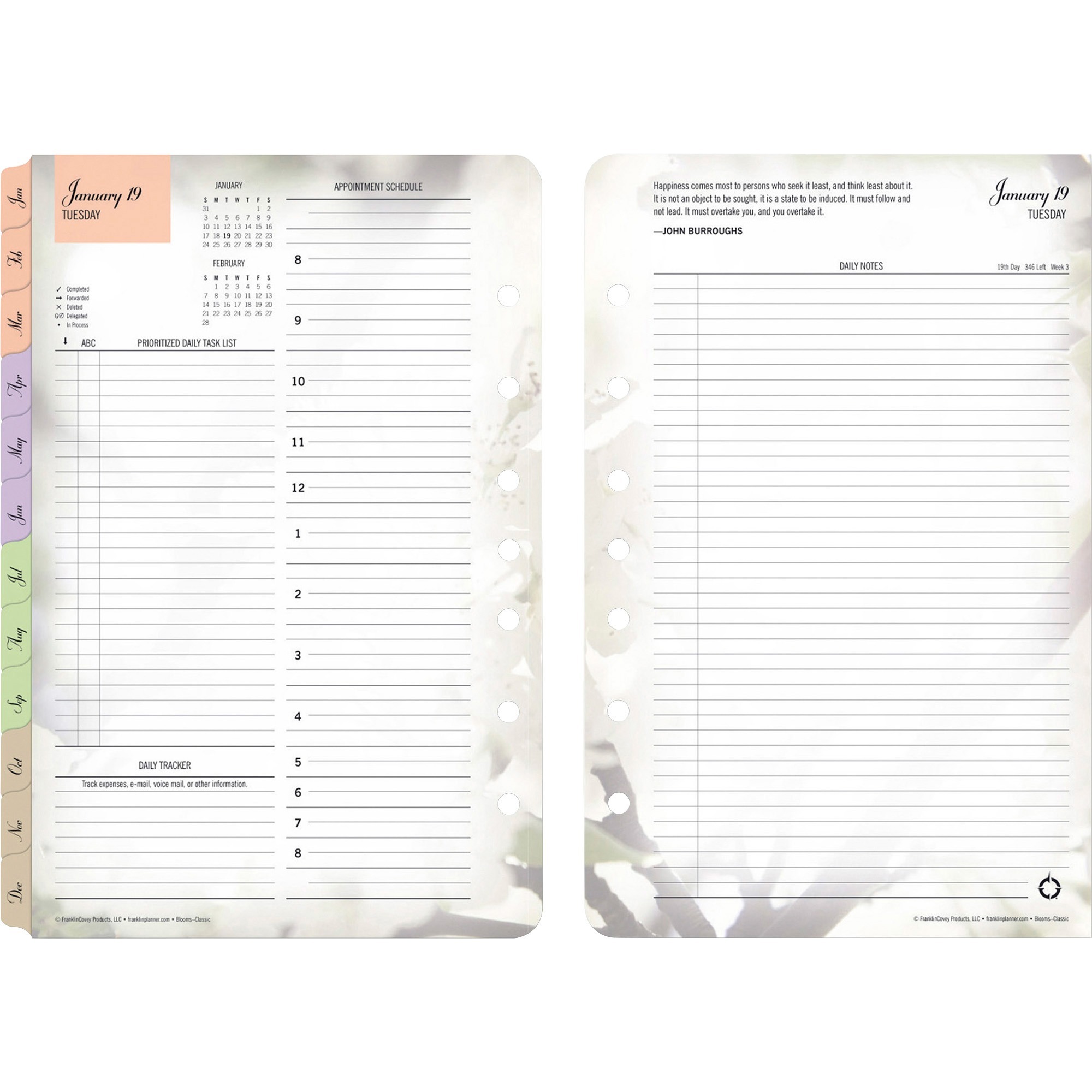 Franklin Covey Blooms Daily 2PPD Planner Refills FDP35444