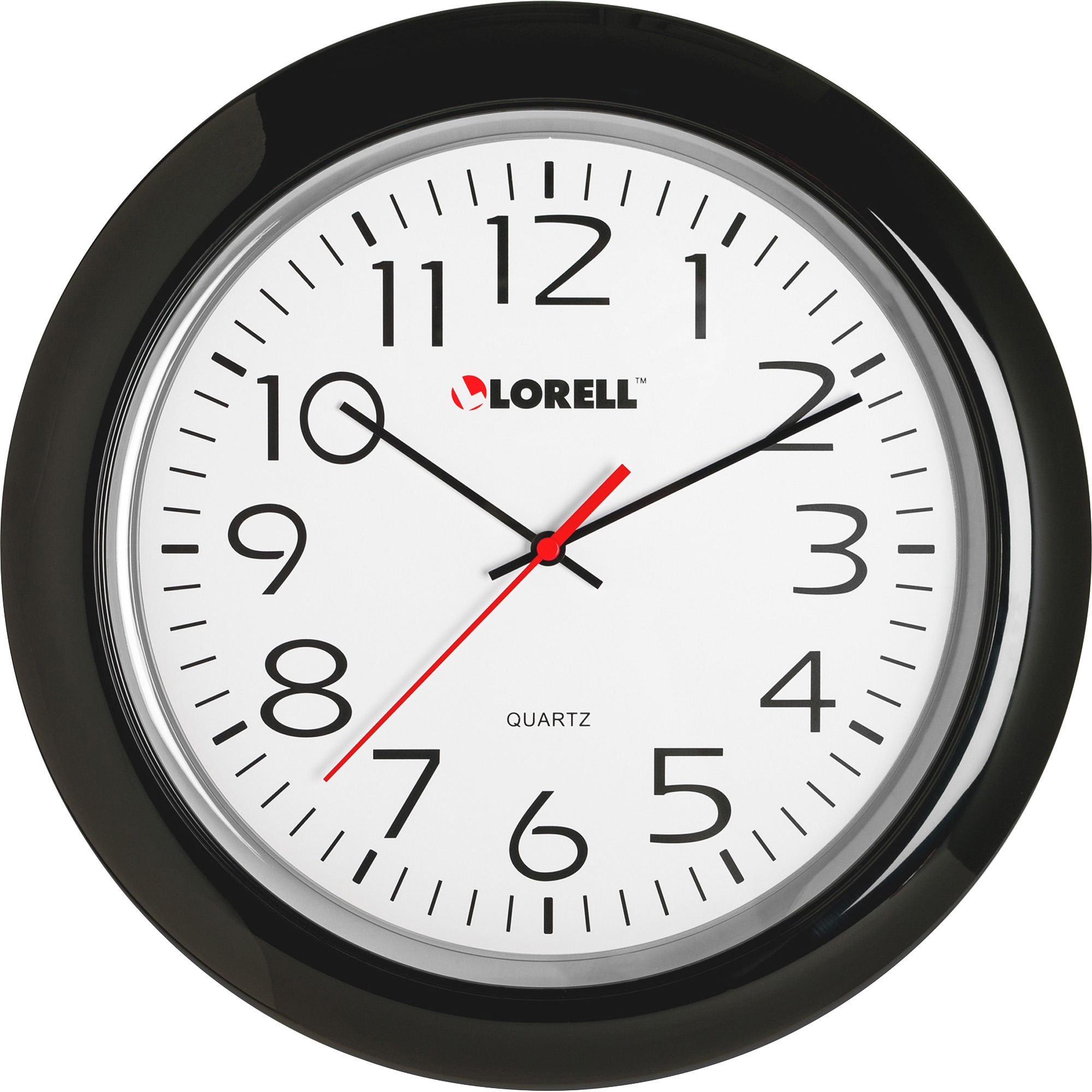 Lorell 13-1/4 Round Quartz Wall Clock - Analog - Quartz