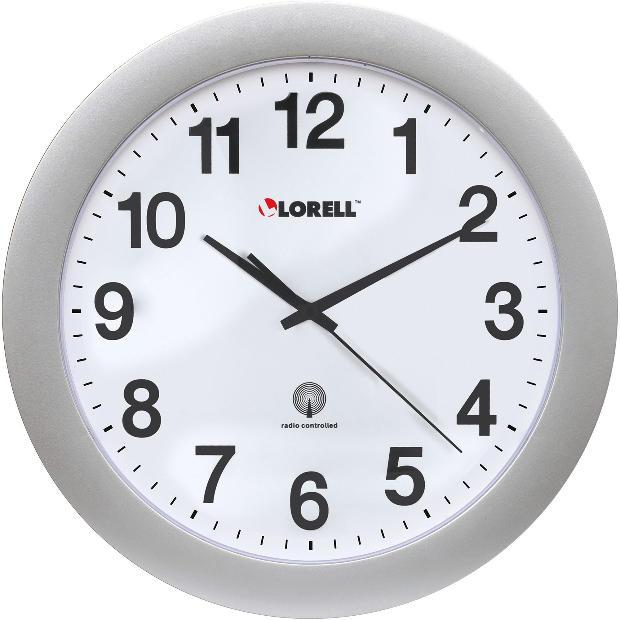 Lorell 12 Round Radio-controlled Wall Clock - Analog - Quartz - Atomic