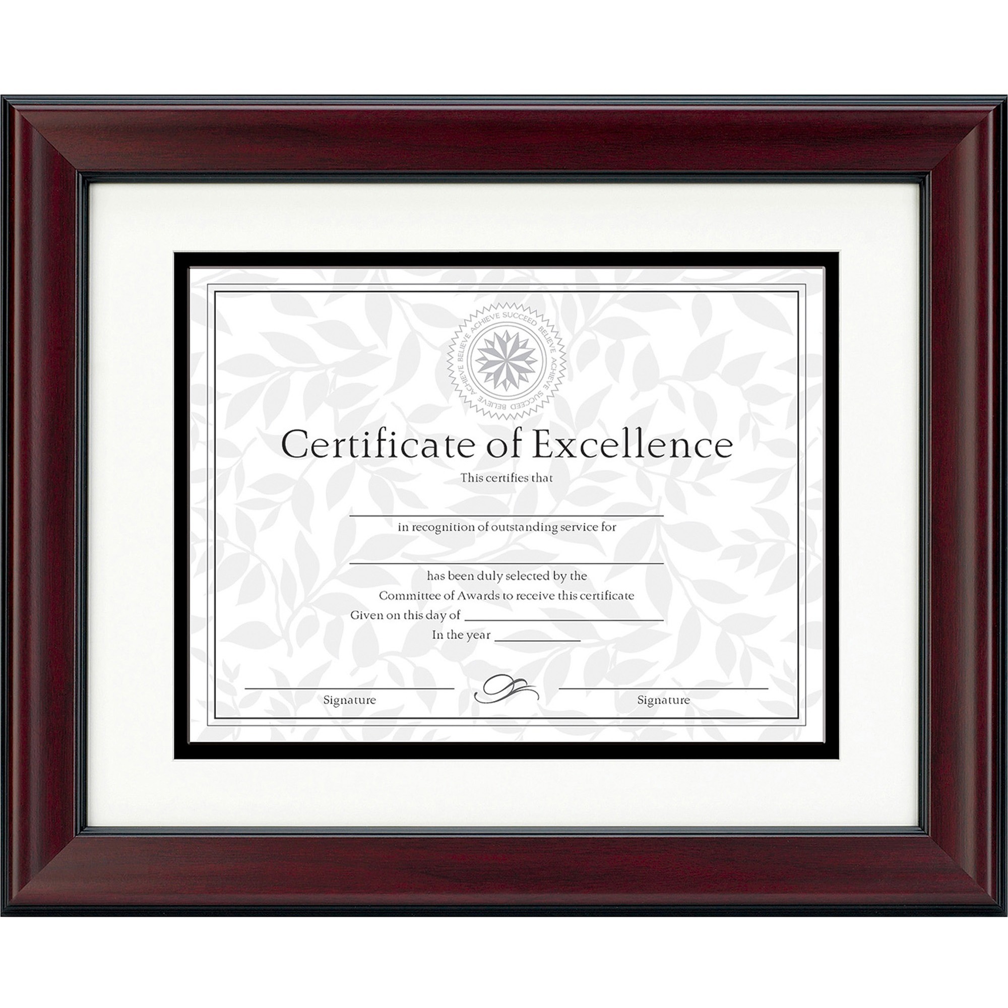 Burnes Home Accents Dax Rosewood And Black Document Frame - 11 X 14 Frame Size - Desktop, Wall Mountable - Vertical, Horizontal - Hanger - 1 / Each - Plastic, Glass, Fiberboard - Rosewood