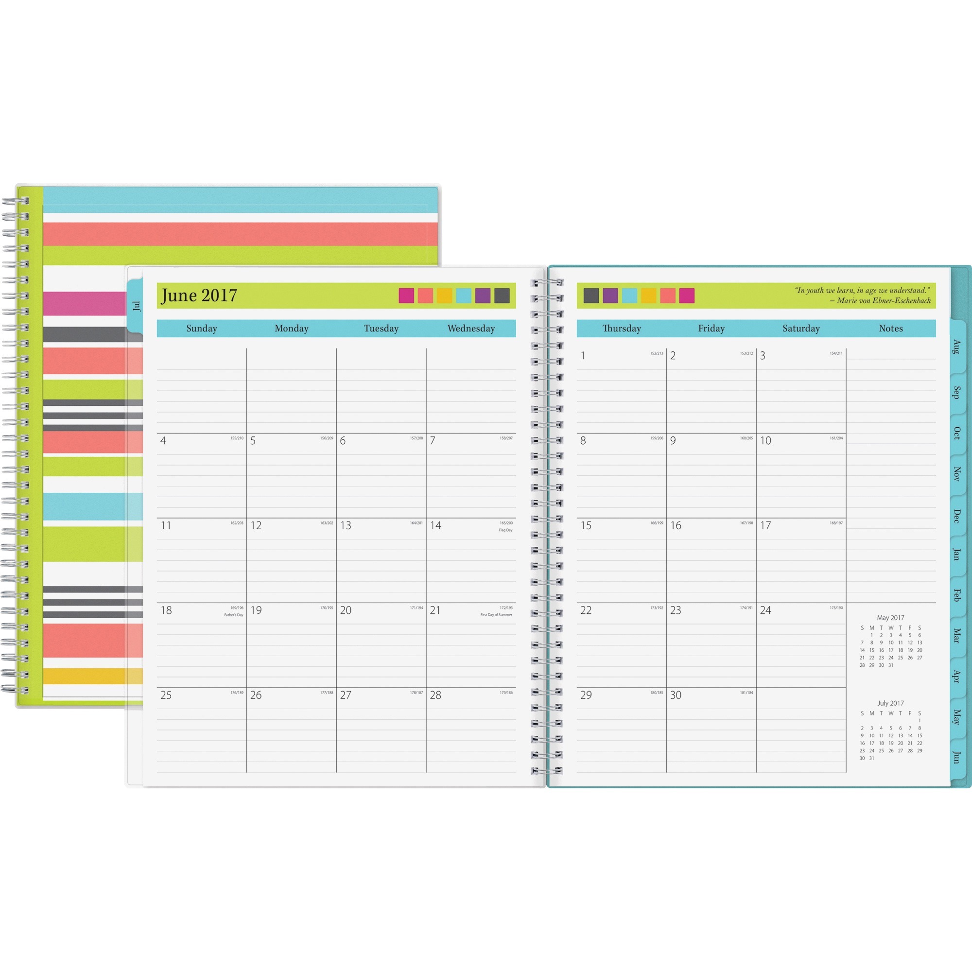 Blue Sky Striped CYO Weekly/Monthly Teacher Planner