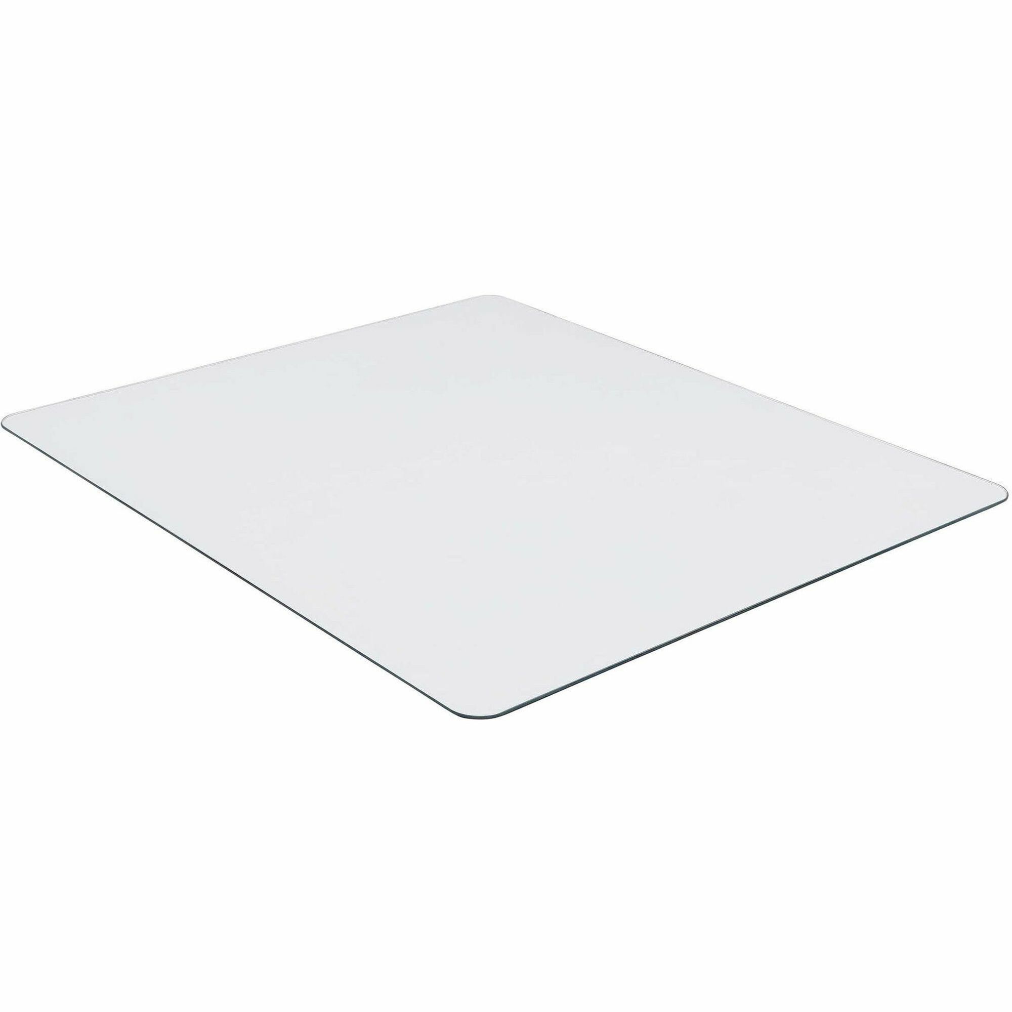 Lorell Tempered Glass Chairmat - Floor - 50 Length X 44 Width X 0.25 Thickness - Rectangle - Tempered Glass - Clear