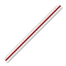 CHA231TR - Architect/Engineer Triangular Scale,12" Long,Plastic,White