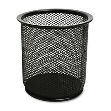 Pencil Cup, Steel Mesh, 3-3/4"x4-1/16", Black