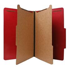 Recycled Folder, Legal, 2 Partitions, 15/BX, Red