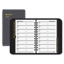 AAG8000605 - Telephone/Address Book, Wirebound, 2-1/2"x3-3/4", Black