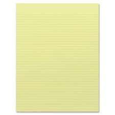 Glue Top Pad, Recycled, Narrow Rule,15 lb.,8-1/2"x11",Canary