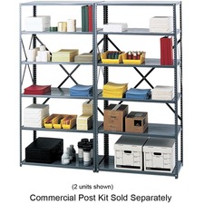 Commercial Steel Shelving for 75 High Posts, 36w x12d, Dark Gray, 6/Carton