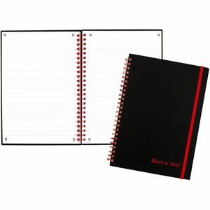 Black n' Red Wirebound Ruled/Perfed Poly Notebook