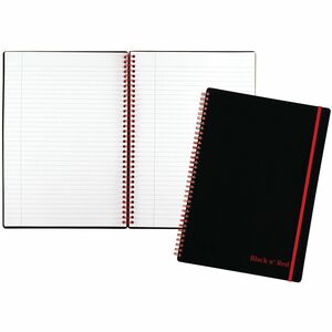 Black n' Red Wirebound Poly Notebook w/front Pkt