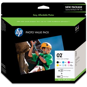 Custom 02 Value Pack of Six Cartridges, 4 x 6 Advanced Photo Paper, 150 Sheets  MPN:Q7964AN