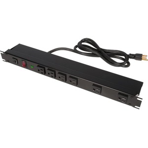 Rack+Solutions+15A+Horizontal+Rackmount+Power+Strip+with+Surge+Protection+and+6+Front+Outlets+15ft+Cord+PS19F615SF