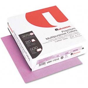 Colored Paper, 20lb, 8-1/2 x 11, Orchid, 500 Sheets/Ream  MPN:11212