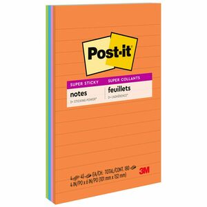 3M Post-it Super Sticky Ultra Colors Lined Pads