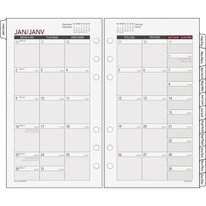 Day Runner Tabbed Monthly Calendar Refill