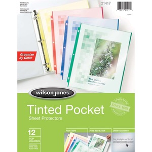 Wilson Jones Tinted Pocket Sheet Protector