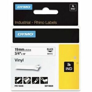 DYMO+Rhino+Industrial+Vinyl+Labels%2c+3%2f4%22%2c+Black+Print+on+White+Tape