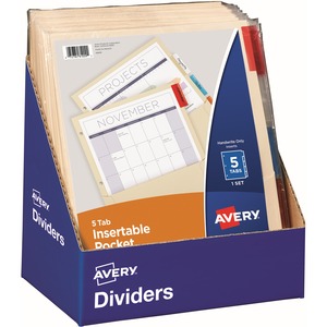 Avery 5-Tab Punched Pocket Dividers