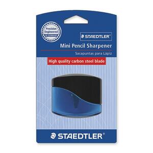 STD512300MSBK - Mini Pencil Sharpener, Single Hole, 1/PK, Black/Blue