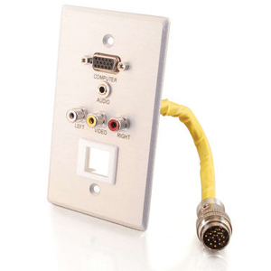 Cables To Go RapidRun Single Gang Audio Video Faceplate