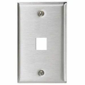 Hubbell+Premise+Wiring+Phone%2fData%2fMultimedia+Faceplate+Stainless+Steel+Plate+Single-Gang+1-Port