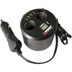 Wagan 2537-5 Twin USB/DC Cup Holder Adapter