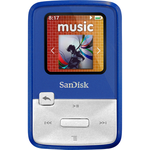 SanDisk Sansa Clip Zip SDMX22-004G-A57B 4 GB Flash Memory Blue Flash MP3 Player