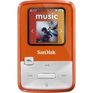 SanDisk Sansa Clip Zip SDMX22-004G-A57O 4 GB Flash Memory Orange Flash MP3 Player