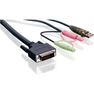 IOGEAR+6%27+Dual-Link+DVI+KVM+Cable+USB+and+Audio%2fMic+TAA+Compliant+G2L7D02UDTAA