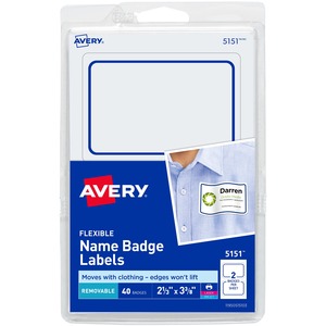 Avery Blue Border Name Badge Label