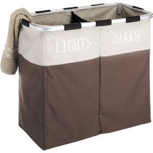 Whitmor+Easycare+Double+Laundry+Hamper%2c+Lights+and+Darks+Separator%2c+Java