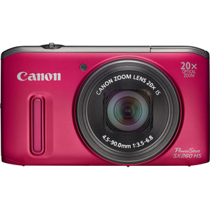 Canon 6195B001 PowerShot SX260 HS Red 12.1MP 25mm Camera Hardware