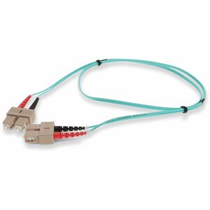 AddOn+2m+SC+Male+to+SC+Male)Aqua+OM4+Duplex+Fiber+OFNR+Riser-Rated+Patch+Cable