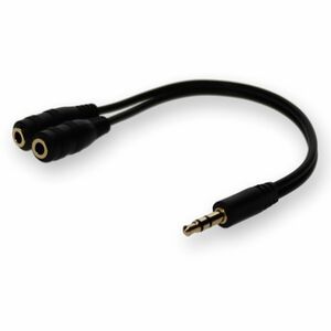 AddOn 3.5mm Stereo Audio Male to Female Black Splitter Cable HSMFF