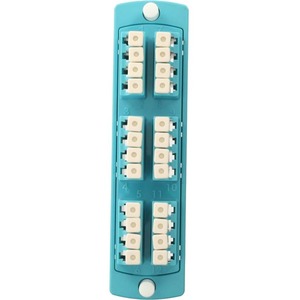Leviton Plate Aqua 50 &micro;m LOMM OM3 & OM4 Quad LC 24-Fiber Zirconia Ceramic Sleeve 5F1004QL
