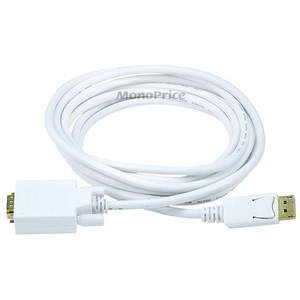 Monoprice 10ft 28AWG DisplayPort to VGA Cable White