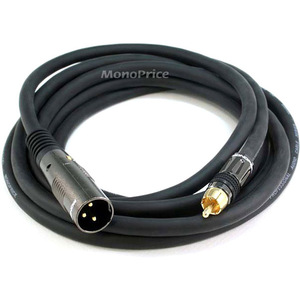 Monoprice 10ft Premier Series XLR Male to RCA Male 16AWG Cable Gold Plated