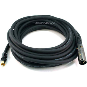 Monoprice 25ft Premier Series XLR Male to RCA Male 16AWG Cable Gold Plated