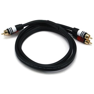 Monoprice 3ft Premium 2 RCA Plug/2 RCA Plug M/M 22AWG Cable Black