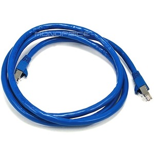 Monoprice 5FT 24AWG Cat6A 500MHz STP Ethernet Bare Copper Network Cable Blue